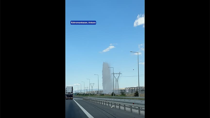 Kahramankazan'da içme suyu hattında patlama gerçekleşti
