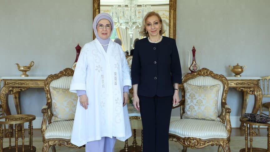 Emine Erdoğan, Lübnan Başbakanı'nın eşi ile bir araya geldi