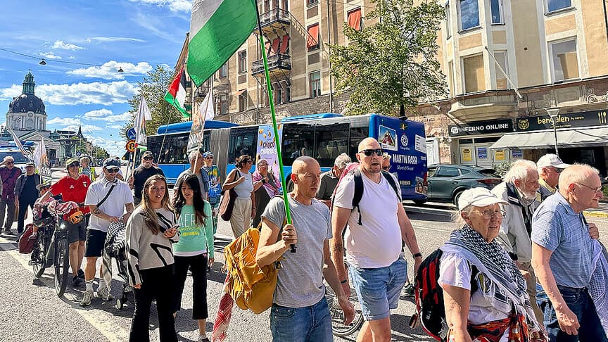 Stockholm'de İsrail'in Gazze saldırıları protesto edildi