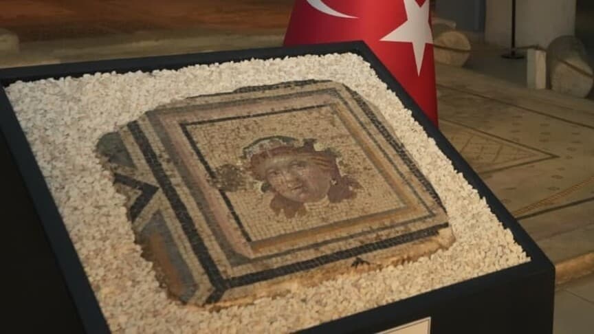 Çingene Kızı Mozaiği'nin 13. paneli Türkiye'ye getirildi