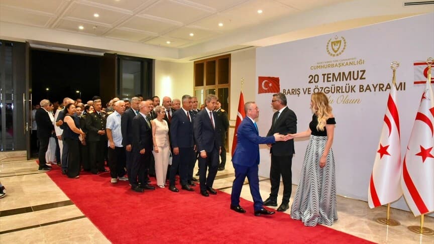 KKTC Cumhurbaşkanlığı'nda Barış ve Özgürlük Bayramı resepsiyonu yapıldı