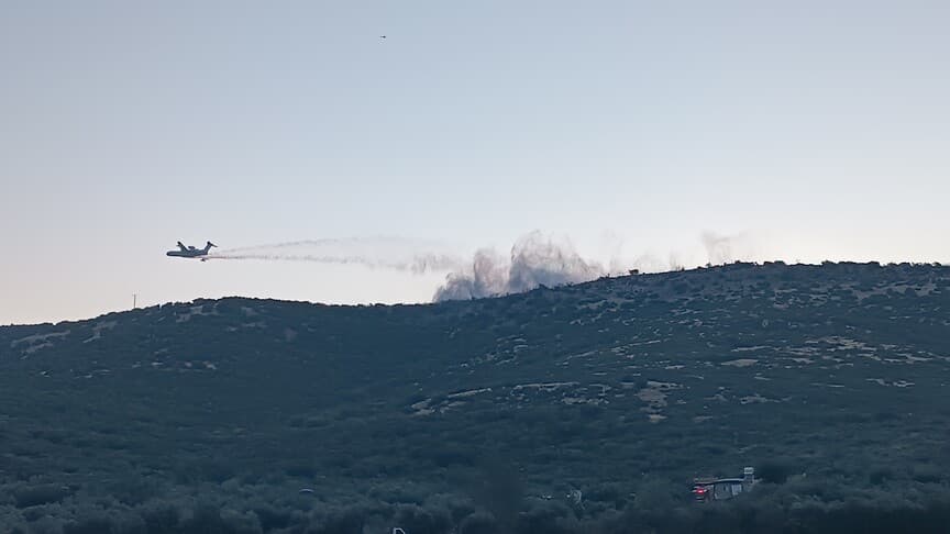 İzmir'de orman yangınına havadan ve karadan müdahale ediliyor