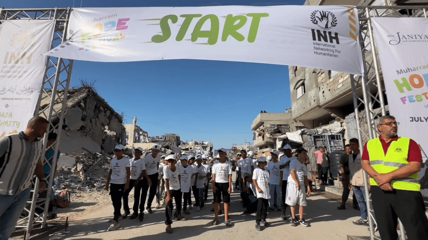 Gazze'de yetim çocuklar için maraton düzenlendi