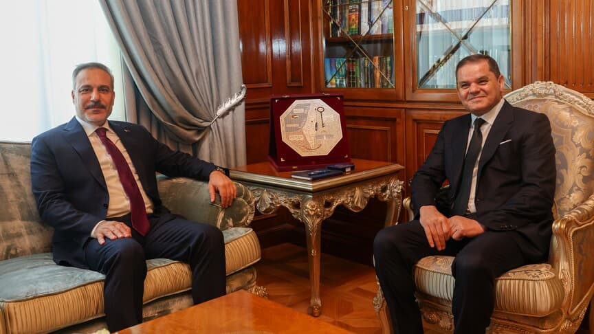 Bakan Fidan, Libya Başbakanı Dibeybe ile bir araya geldi