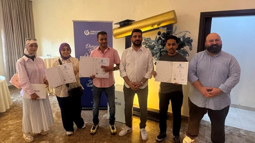 Libya'daki Yunus Emre Enstitüsü'nde Türkçe kurslarının ilk mezunları