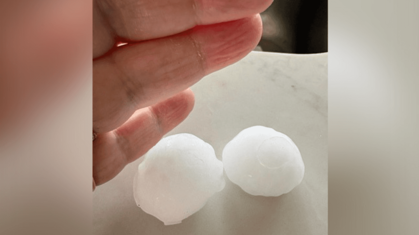 Hailstones the size of golf balls cause damage to roofs and vehicles in Melksham