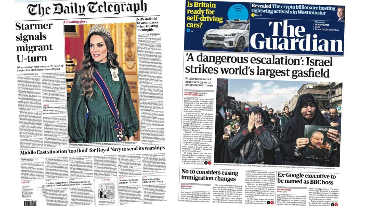 The Papers: Labour migrant plans under scrutiny and Iran gas field targeted