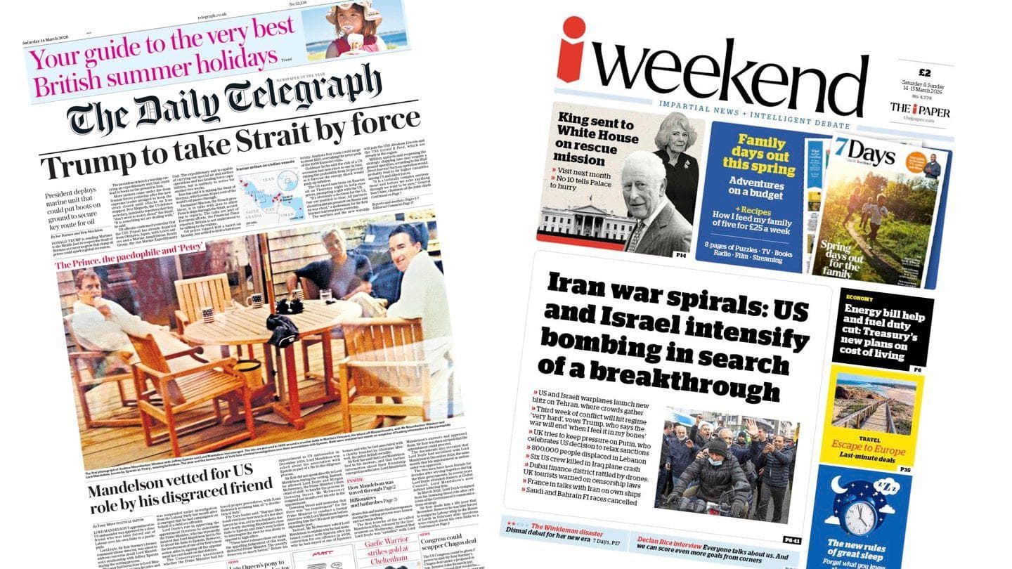 The Papers: Epstein files photo 'bombshell' and 'Iran war spirals'