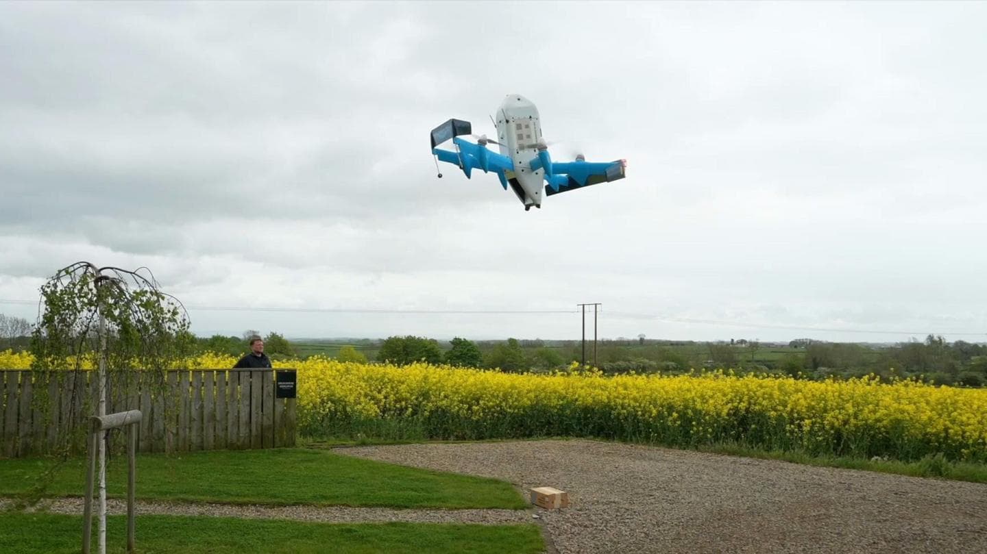Watch: Drone delivers first Amazon parcels in UK