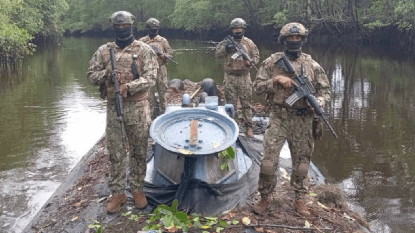 Ecuadorean troops find 35m-long 'narco-sub' hidden in nature reserve