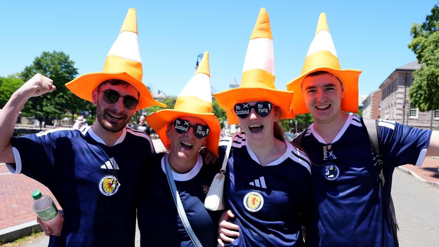 Scotland Fans Adorn Boston Statues with Traffic Cones in a Nod to Glasgow Tradition