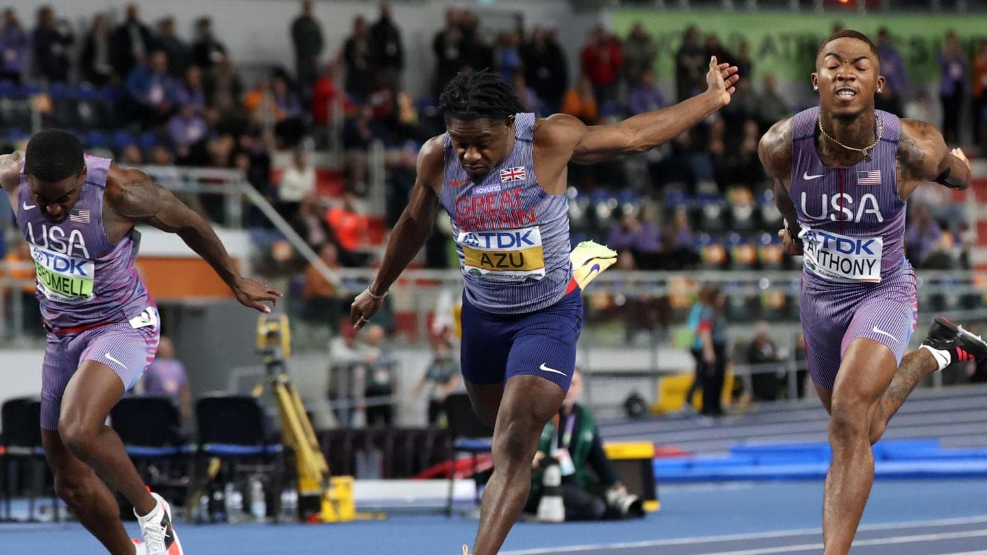 GB's Azu narrowly misses out on world 60m medal