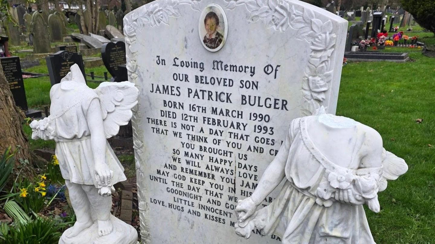 Murdered toddler James Bulger's family find items from vandalised grave