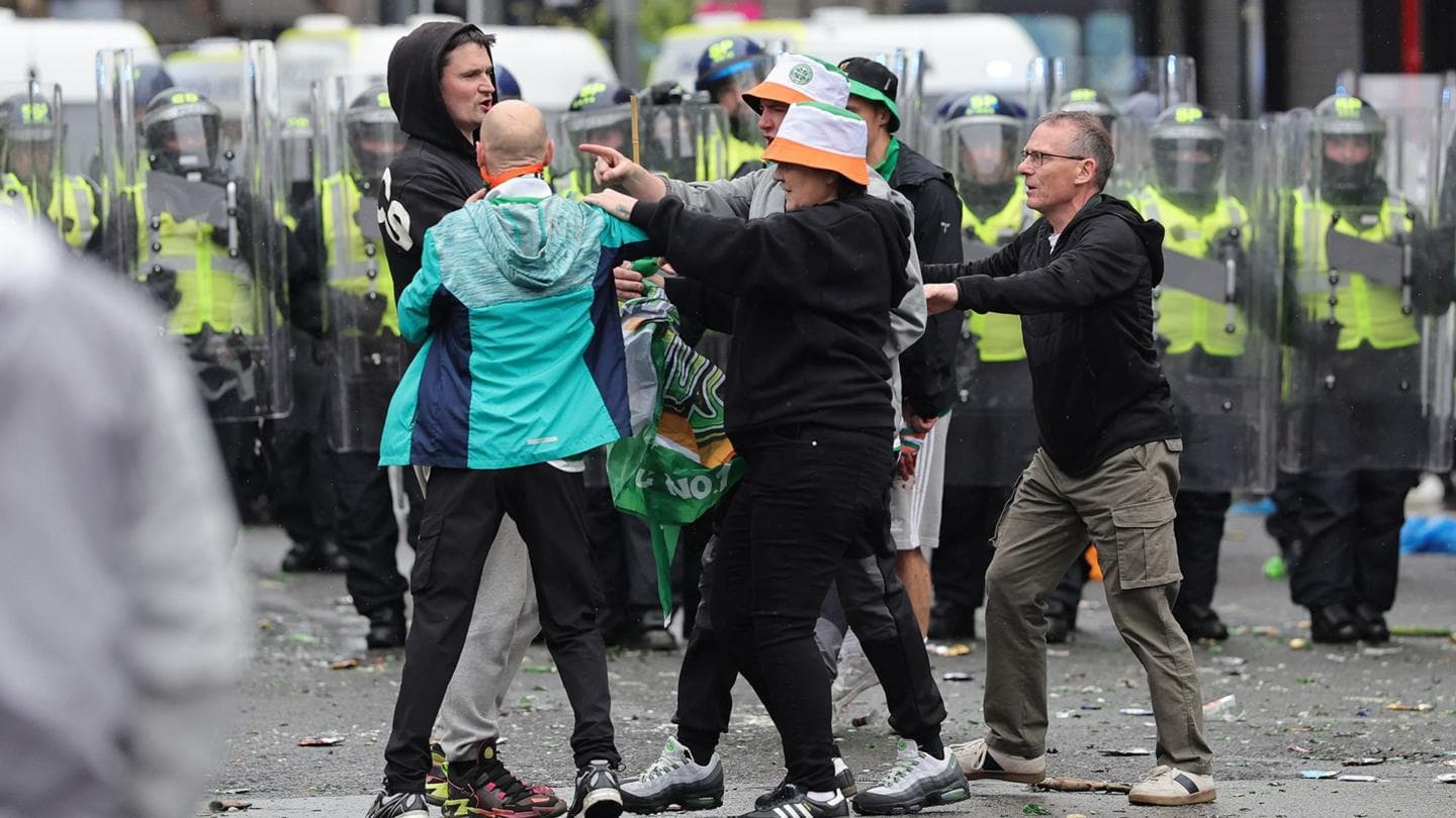 Celtic Fans Celebrate Premiership Title Win Amidst Tensions with Police