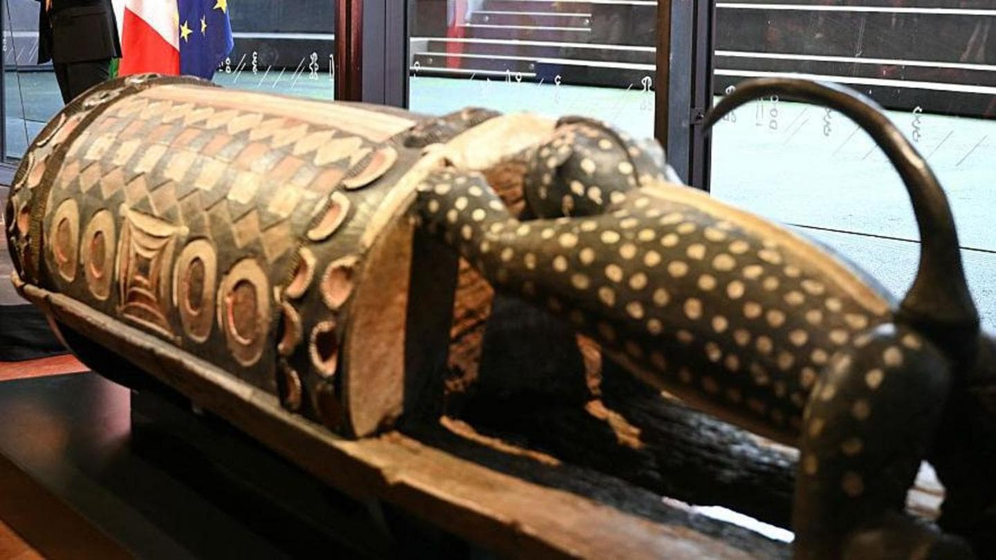 France returns sacred 'talking drum' looted during colonial rule to Ivory Coast