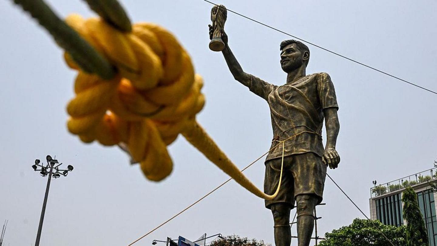 Lionel Messi's 70-foot statue in India to be relocated due to safety concerns