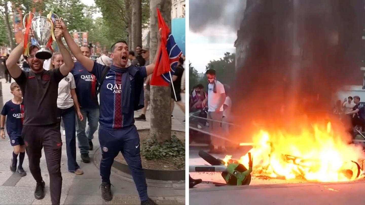Paris Experiences Celebrations and Clashes Following PSG's Champions League Victory
