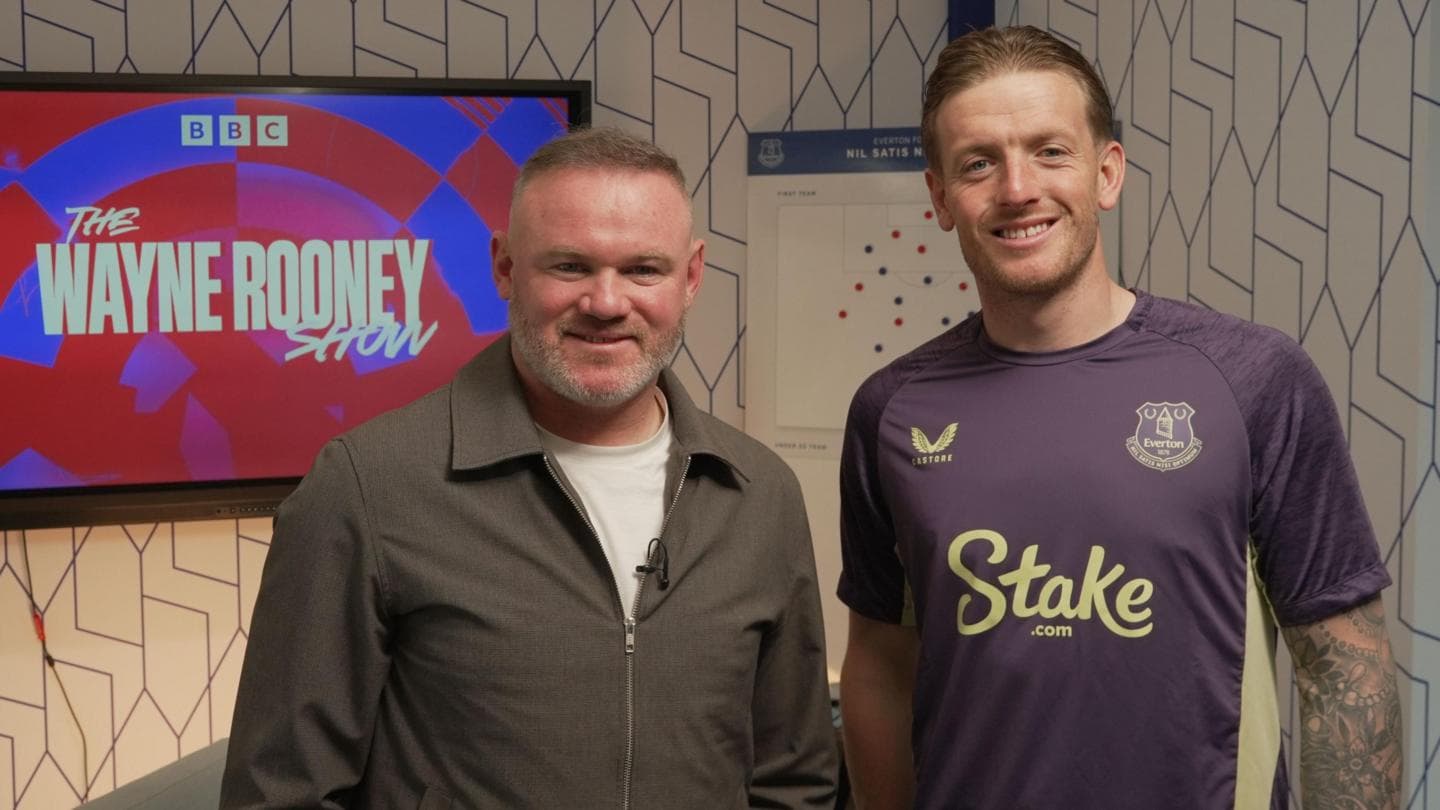 Jordan Pickford expresses his passion for Everton in conversation with Wayne Rooney