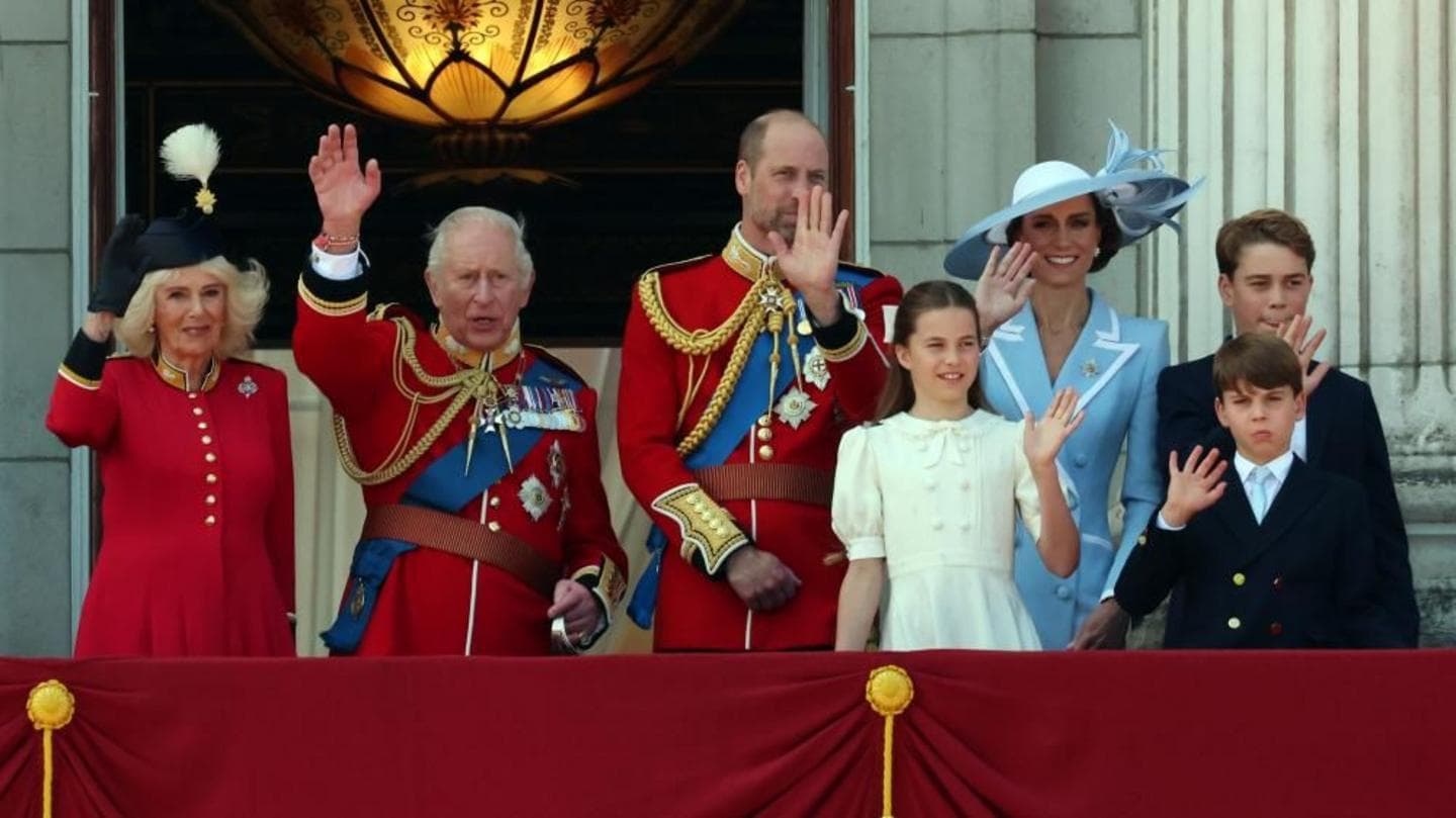 Royal Family Observes Red Arrows Flypast from Buckingham Palace Balcony