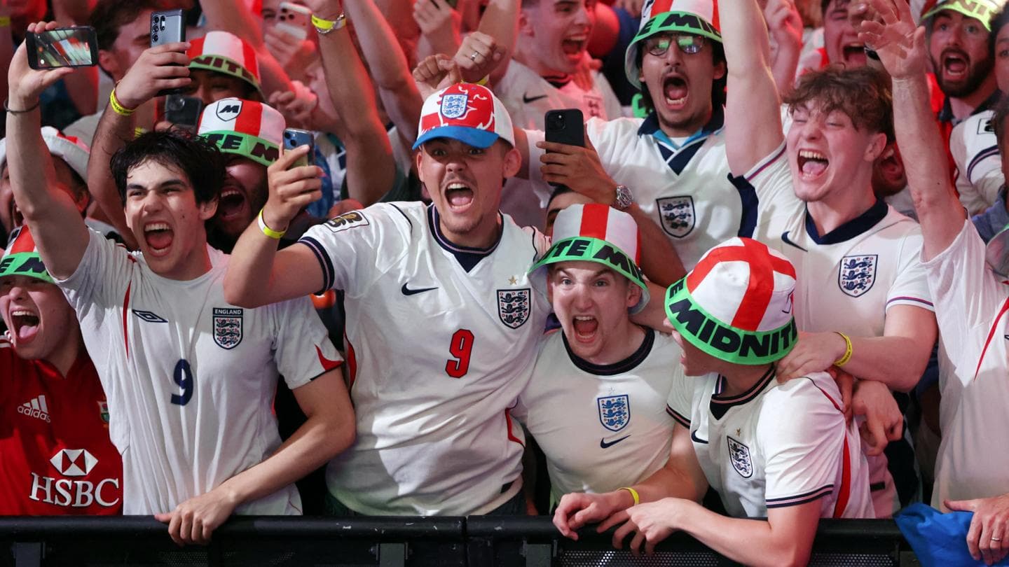 England Fans Celebrate Each Goal in Thrilling World Cup Opener Against Croatia