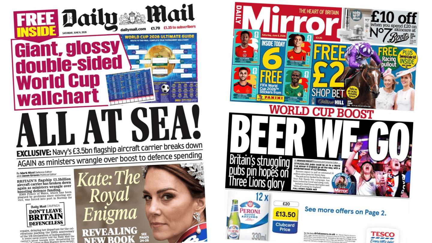 The Papers: 'Flagship breaks down' and 'Beer we go!'
