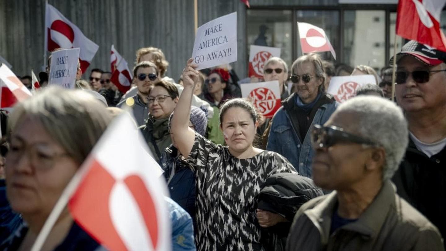 Greenlanders Demonstrate Against Trump Outside New U.S. Consulate