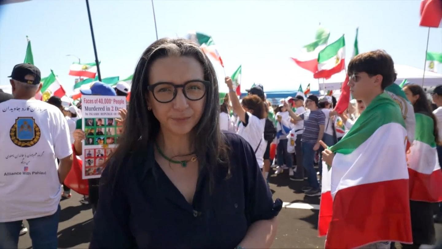 Iranian-Americans Demonstrate Against Iranian Team at World Cup Match