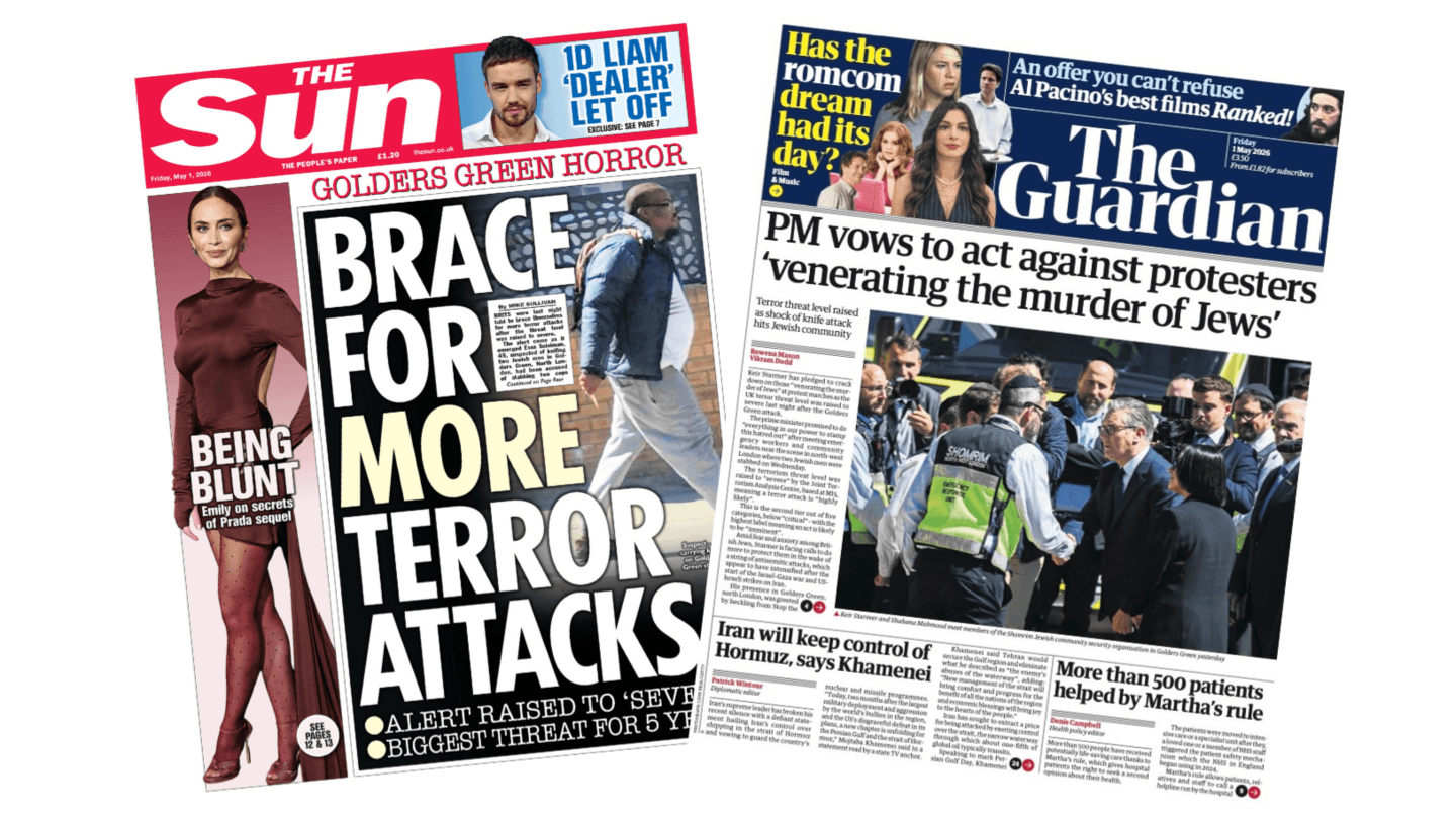 Newspaper headlines: 'PM vows to act' and 'Brace for more terror attacks'