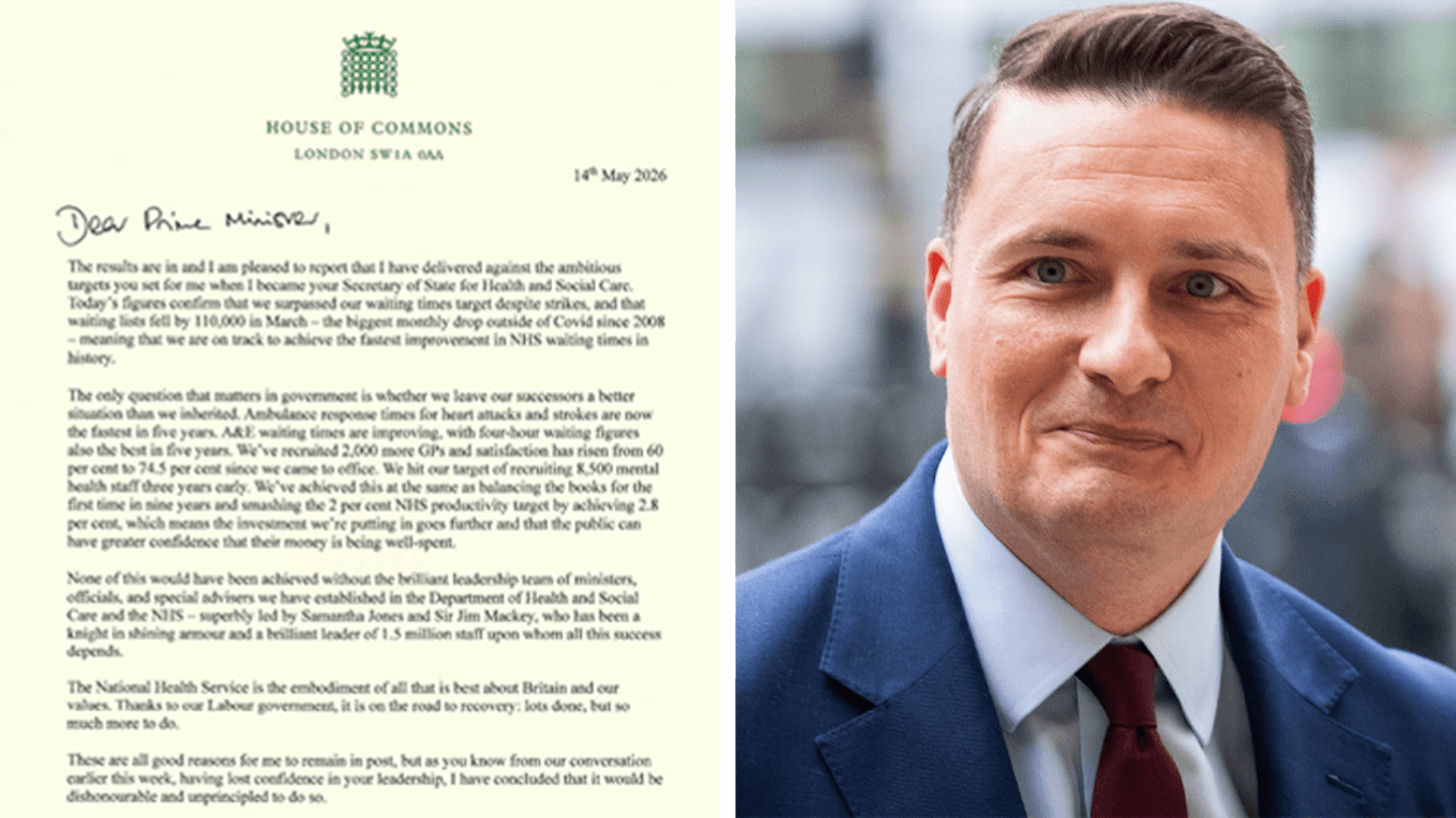 Key Points from Streeting's Resignation Letter as Health Secretary