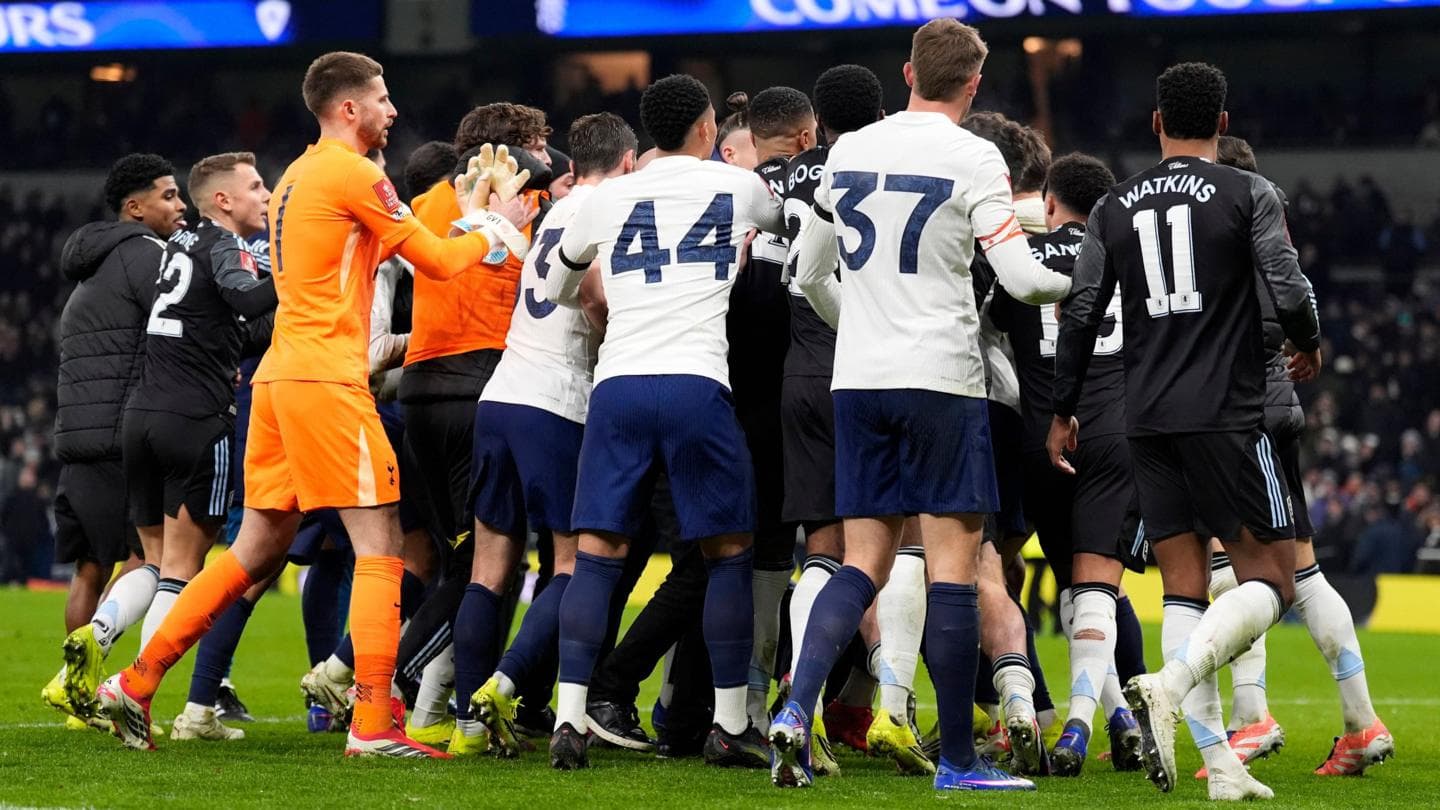 Spurs & Villa charged over melee after FA Cup game