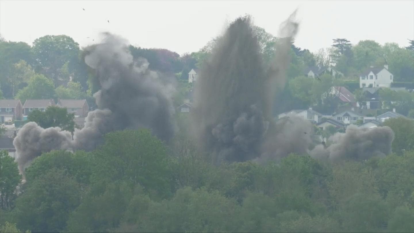 Watch: Moment WW2 bomb detonated in Plymouth