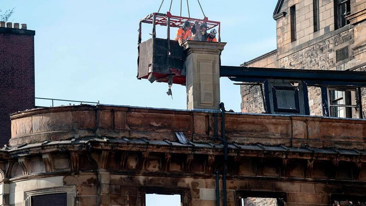 Fire-hit Glasgow building being demolished by hand