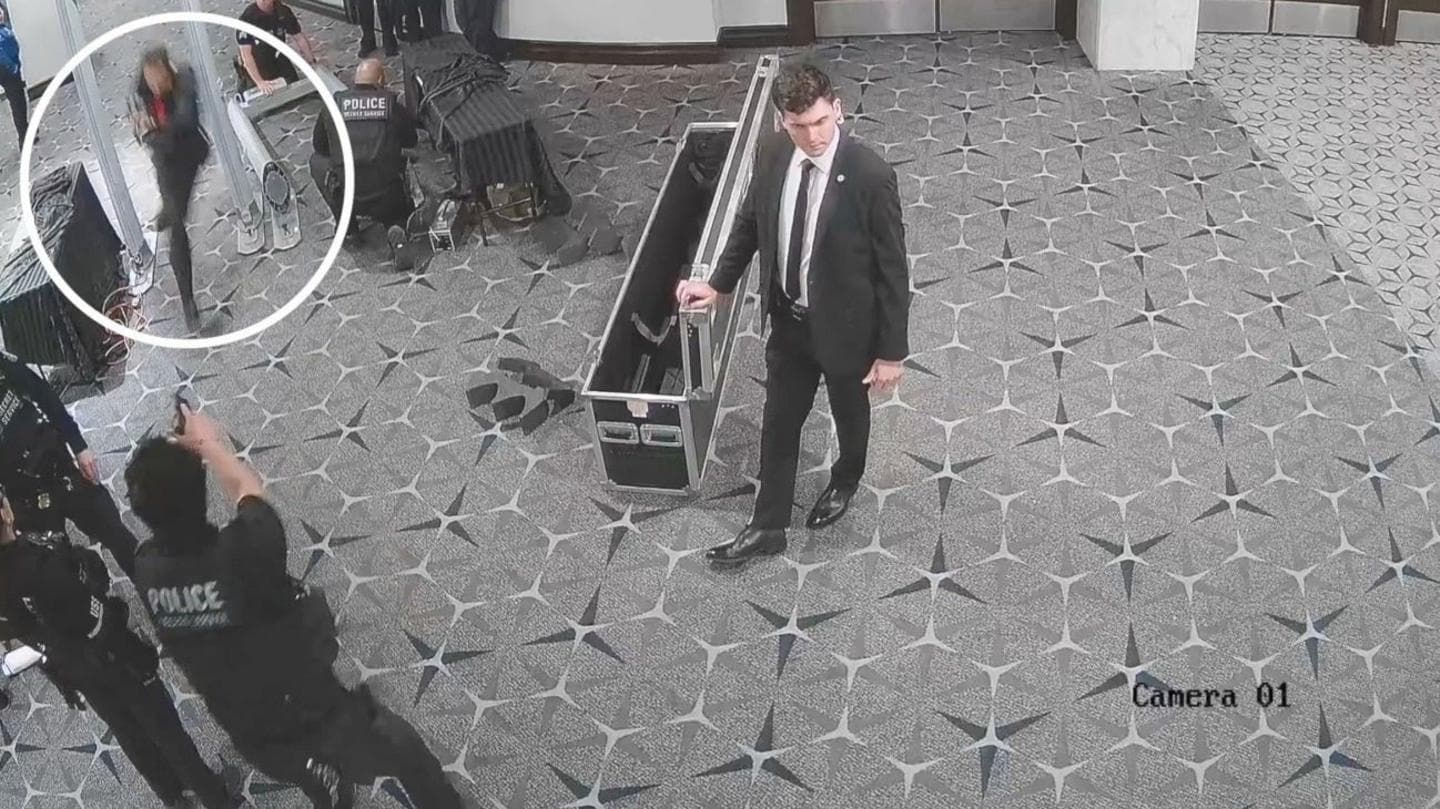 New footage shows how Trump dinner gunman charged through security in four seconds