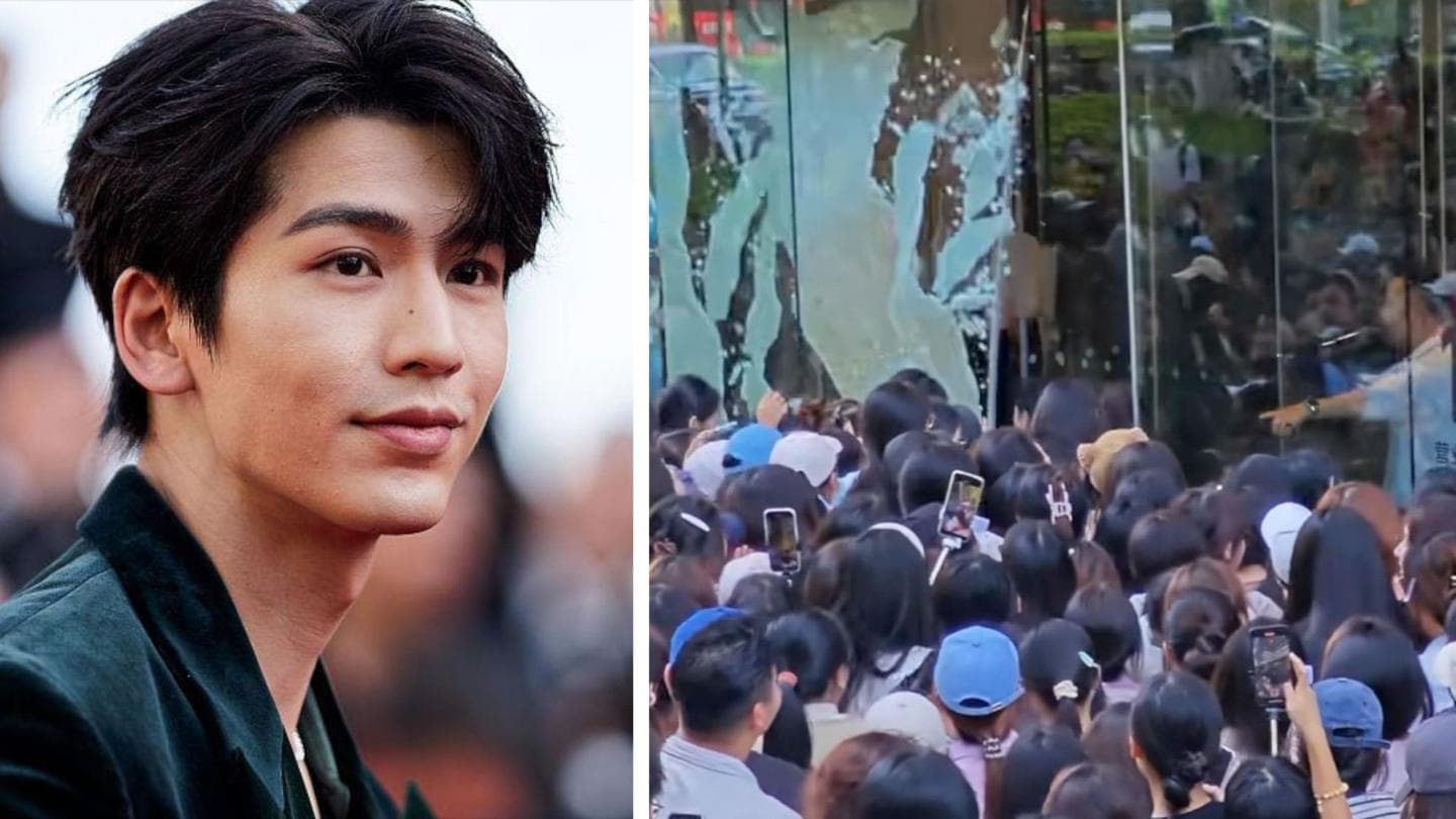 Crowds Gather Outside Shopping Center to Catch a Glimpse of Zhang Linghe