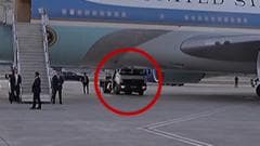 Reports suggest Trump left Air Force One in a catering truck amid security concerns.