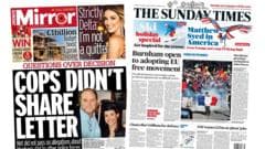 Police Allegedly Withheld Letter; Burnham Open to EU Free Movement