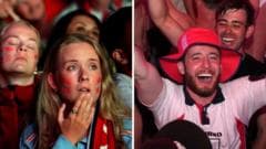 Fans Celebrate England's Goals in World Cup Quarter-Final Against Norway