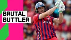 Jos Buttler Hits Five Sixes in 90-Run Knock Against Birmingham Phoenix