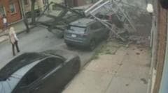 Surveillance Footage Captures Collapse of Under-Construction Building in New York