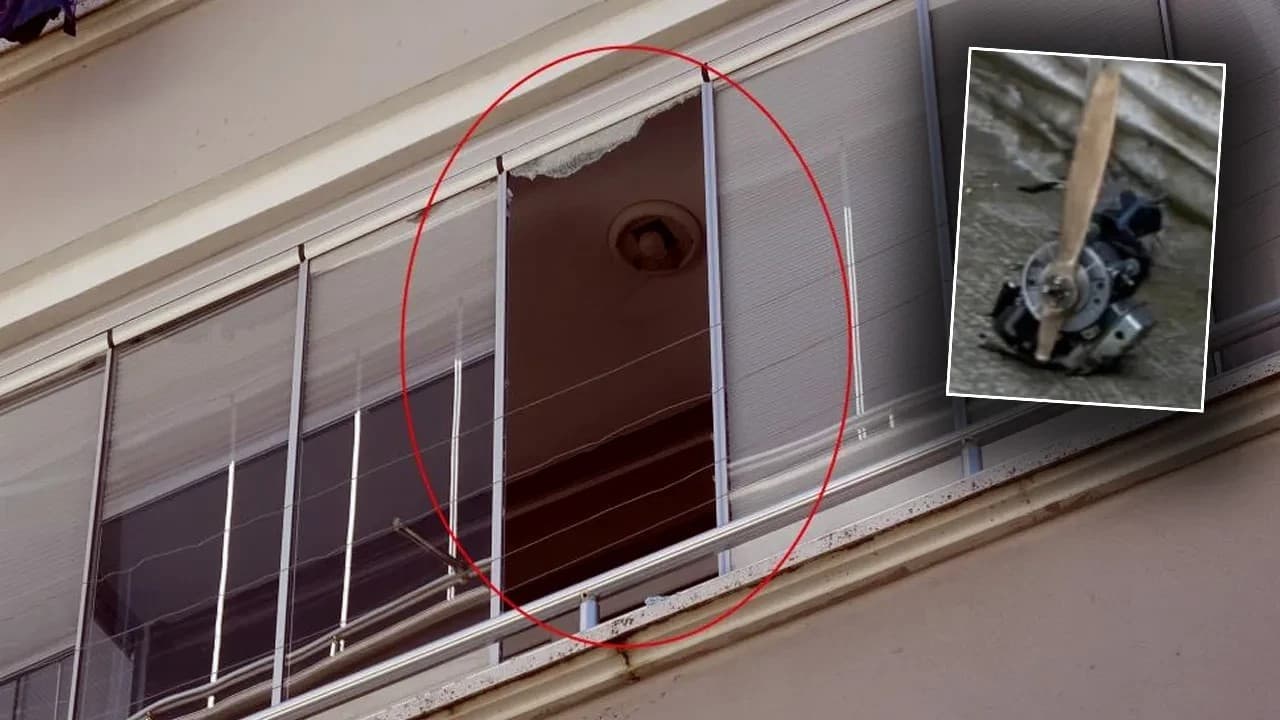 Samsun'da insansız hava aracı bir eve düştü