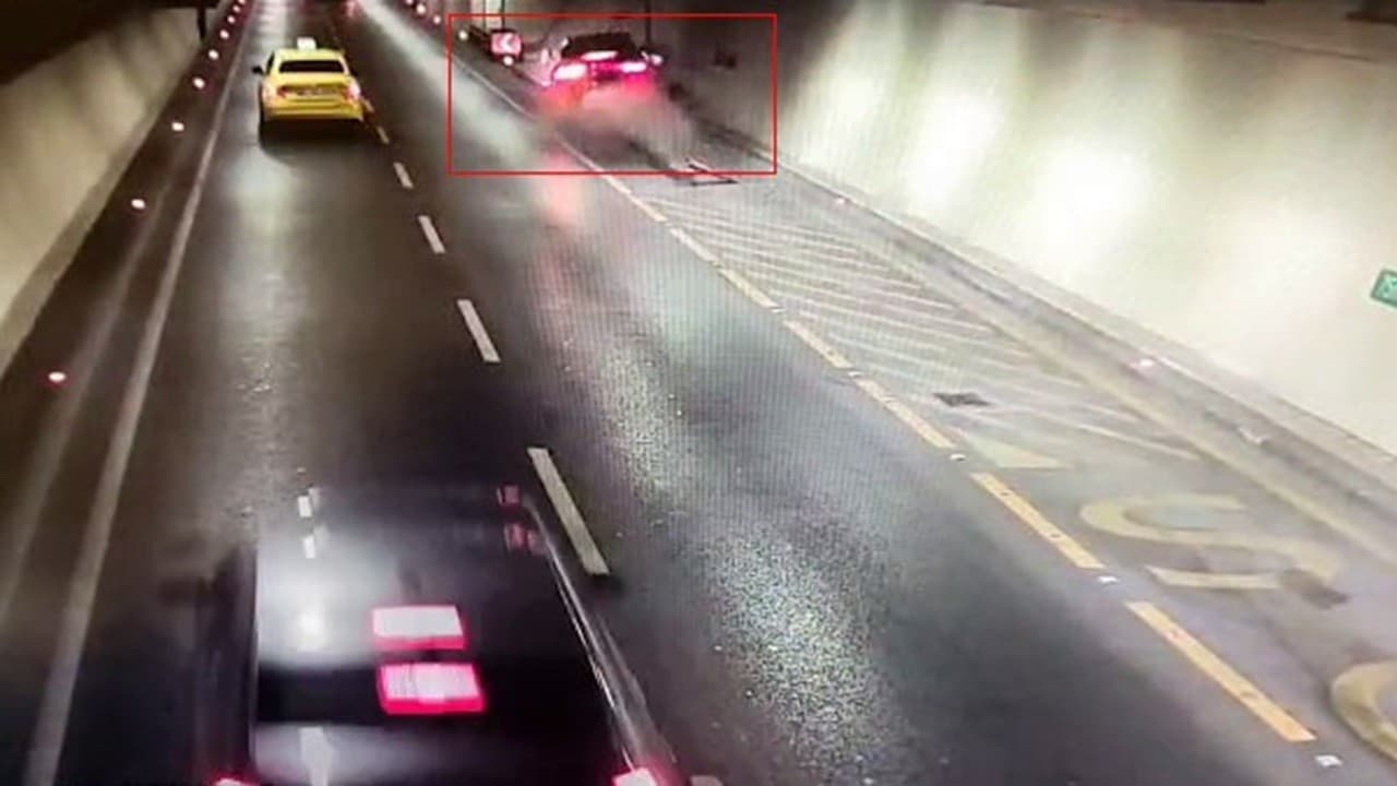 Avrasya Tüneli'ndeki kaza anının güvenlik kamerası görüntüleri yayımlandı