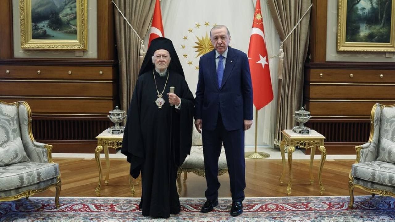 Cumhurbaşkanı Erdoğan, Fener Rum Patriği Bartholomeos'u ağırladı