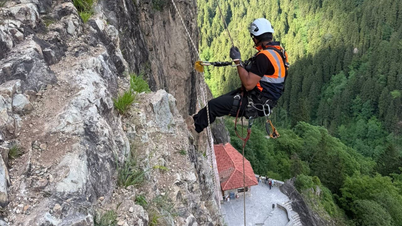 Sümela Manastırı'nda güvenlik çalışmaları tamamlandı