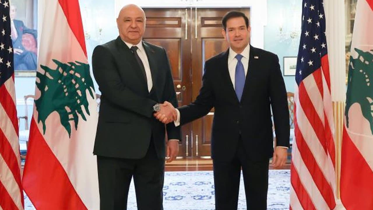 Lübnan Cumhurbaşkanı Avn, Washington'da Rubio ile buluştu