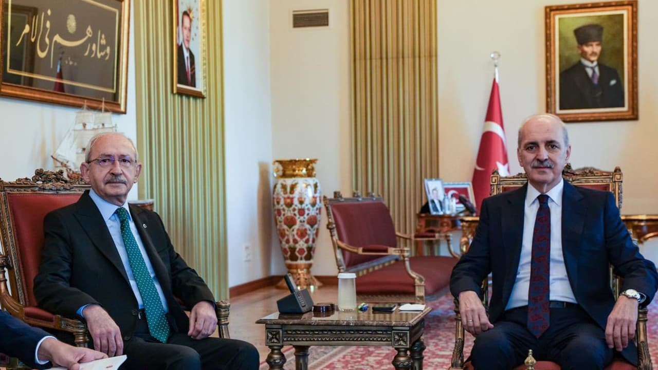 Kılıçdaroğlu, Meclis Başkanı Kurtulmuş'u ziyaret etti
