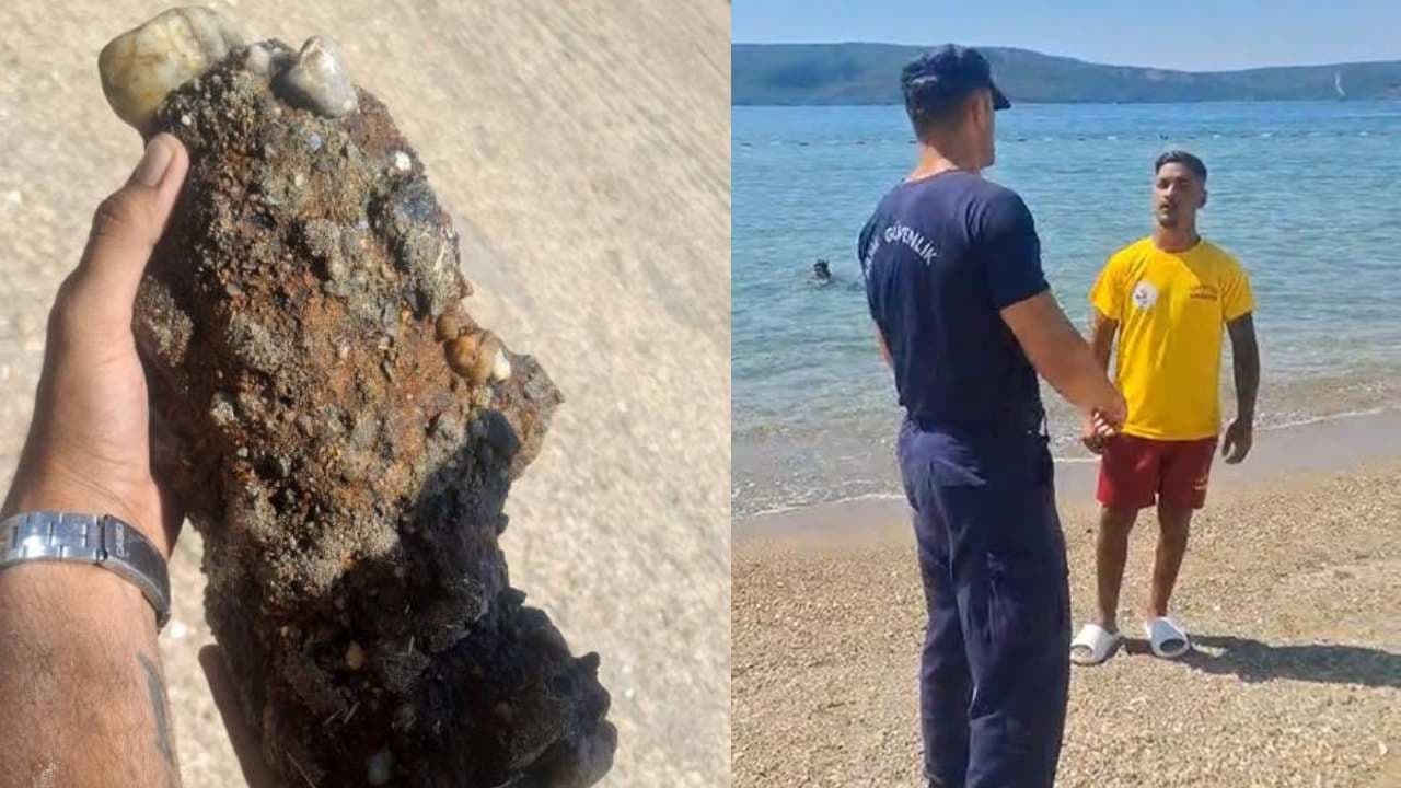 Çanakkale'de halk plajında patlamamış mühimmat bulundu