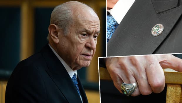 Bahçeli'nin yüzük ve rozeti dikkat çekti, sembolik anlamları var