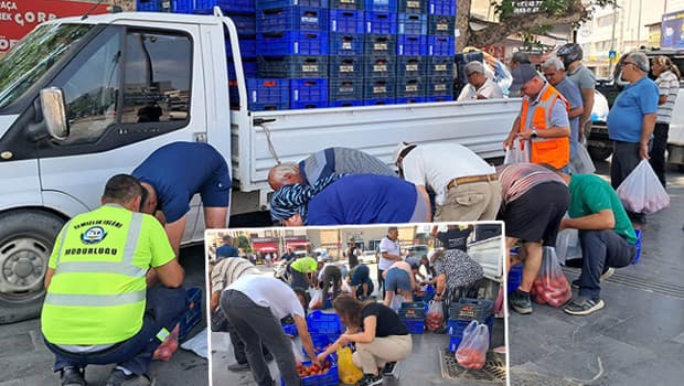 5 TL'ye satılmayan domatesler bedava dağıtıldı