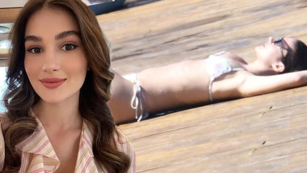 Bodrum'da Gizem Güneş plajda görüntülendi