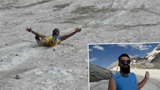 Haziranda kar keyfi: Van'da 5 metre karla kayma etkinliği